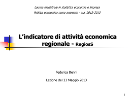 L`indicatore regionale di attività economica