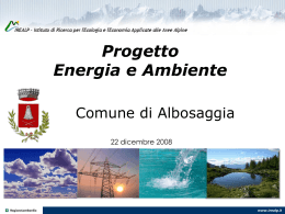 Progetto Energia e Ambiente - Albosaggia 22.12.2008