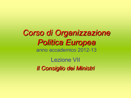Il Consiglio dei Ministri - Università degli Studi di Pavia