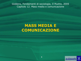 MASS MEDIA E COMUNICAZIONE