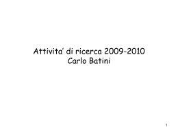 Laboratorio Batini - DISCo Workshop 2010