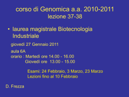 Lez_37-38_Genomic_27-1-11 - Università degli Studi di Roma