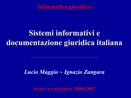 Sistemi informativi e documentazione giuridica italiana