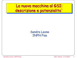 Sandra Leone, INFN Pisa GR1, Roma 1/4/2003 - INFN