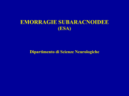 EMORRAGIE SUBARACNOIDEE