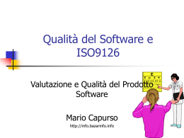 Qualità del Software e ISO9126