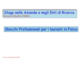Sbocchi Professionali per i laureati in Fisica - INFN
