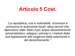 Articolo 5 Cost. - Il blog della prof. di diritto