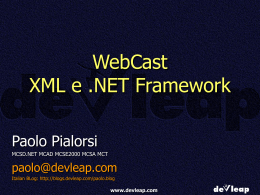 WebCast XML e .NET Framework