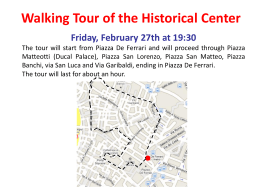 Walking Tour of the Historical Center Friday, February 27th at