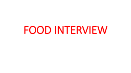 Slides FOOD INTERVIEW - scuola media virgilio