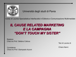 don`t touch my sister - Cim - Università degli studi di Pavia