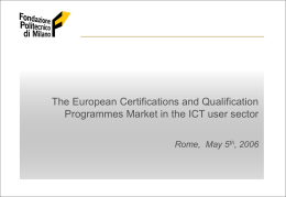 The European Certifications and Qualification Programmes