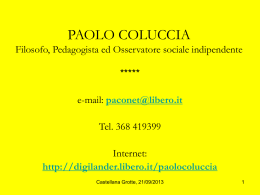 Paolo Coluccia, Slides del Seminario ARTI.