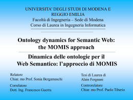 Il Web Semantico - DBGroup - Universit&agrave; degli studi di Modena e