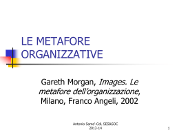 le metafore organizzative - Dipartimento di Scienze Politiche e Sociali