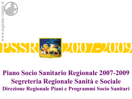 Regione Veneto: presentazione proposta PSSR 2007-2009