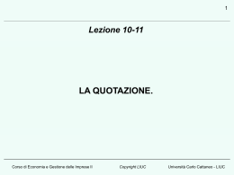 La quotazione - My LIUC - Università Carlo Cattaneo
