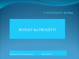 Budget dei Progetti - Università degli Studi di Pisa