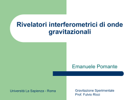 Rivelatori interferometrici di onde gravitazionali