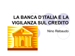 la banca d`italia e la vigilanza sul credito