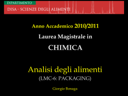 Corso di Laurea Specialistica in Metodologie chimiche avanzarte