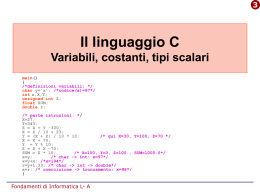 [tipi scalari, conversioni, assegnamento, operatori]