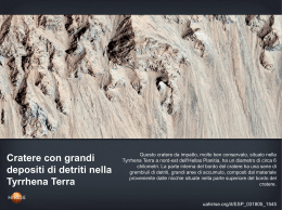 Cratere con grandi depositi di detriti nella Tyrrhena Terra