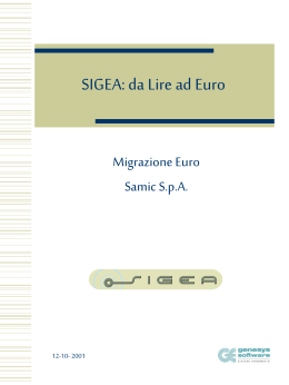 SIGEA: da Lire ad Euro