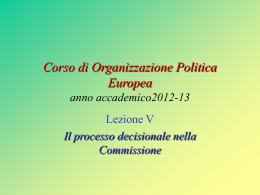 Corso di Organizzazione Politica Europea anno accademico 2009