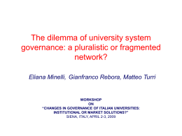 The dilemma of university sistem governance: a pluralistic and