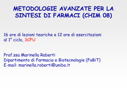 metodologie avanzate per la sintesi di farmaci (chim 08)