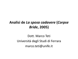 Analisi de La sposa cadavere - Università degli Studi di Ferrara