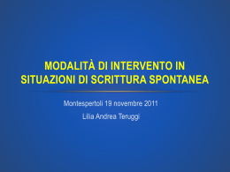 Montespertoli 19 novembre 2011 Interventi didattici e scrittura