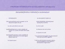I Pronomi Interrogativi e Esclamativi