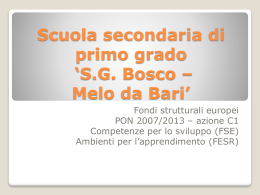 PRESENTAZIONE PowerPoint - Istituto Comprensivo "SG Bosco