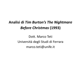 Analisi di Tim Burton`s The Nightmare Before Christmas