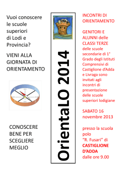 OrientaLO 2014 - Istituto Comprensivo R. Fusari di Castiglione d`Adda