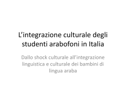 L*integrazione culturale degli studenti arabofoni in Italia