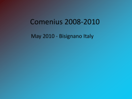 Comenius 2010 - IIS Bisignano
