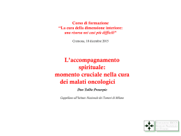 L`accompagnamento spirituale nella cura dei