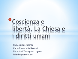 Coscienza e libert&agrave;. La Chiesa e i diritti umani