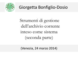Strumenti di gestione dell`archivio corrente inteso
