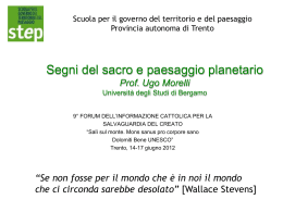 I segni del sacro e il paesaggio Prof. Ugo Morelli