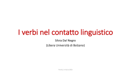 Dal Negro - I verbi nel contatto linguistico