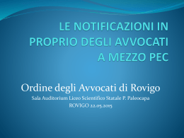 le notificazioni in proprio degli avvocati a mezzo pec