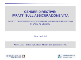 gender directive - Ordine Nazionale degli Attuari