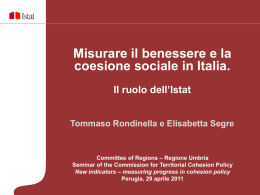Misurare il benessere e la coesione sociale in Italia.