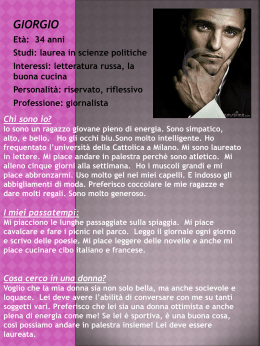 letteratura russa, la buona cucina Personalit&agrave;: riservato, riflessivo