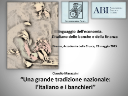 Il linguaggio dell`economia. L`italiano delle banche e della finanza